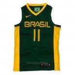 Camiseta Brasil Anderson Varejao #11 2019 FIBA Baketball World Cup Verde