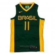 Camiseta Brasil Anderson Varejao #11 2019 FIBA Baketball World Cup Verde