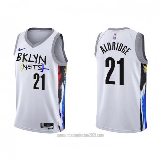 Camiseta Brooklyn Nets Lamarcus Aldridge #21 Ciudad 2022-23 Blanco