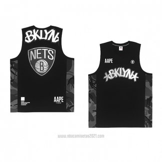 Camiseta Brooklyn Nets x AAPE Negro