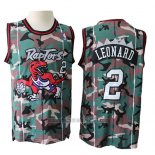 Camiseta Camuflaje Toronto Raptors Kawhi Leonard #2 Verde