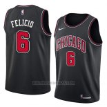 Camiseta Chicago Bulls Cristiano Felicio #6 Statement 2018 Negro