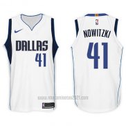 Camiseta Dallas Mavericks Dirk Nowitzki #41 2017-18 Blanco