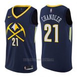 Camiseta Denver Nuggets Wilson Chandler #21 Ciudad 2017-18 Azul