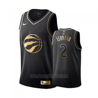 Camiseta Golden Edition Houston Rockets Kawhi Leonard #2 Negro