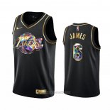 Camiseta Golden Edition Los Angeles Lakers Lebron James #6 2021-22 Negro