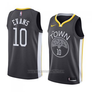 Camiseta Golden State Warriors Jacob Evans III #10 Statement 2017-18 Negro