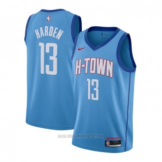 Camiseta Houston Rockets James Harden #13 Ciudad 2020-21 Azul