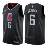 Camiseta Los Angeles Clippers Deandre Jordan #6 Statement 2019 Negro