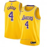 Camiseta Los Angeles Lakers Alex Caruso #4 Icon 2020-21 Amarillo