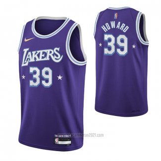 Camiseta Los Angeles Lakers Dwight Howard #39 Ciudad Edition 2021-22 Violeta