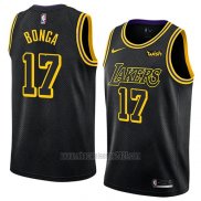 Camiseta Los Angeles Lakers Isaac Bonga #17 Ciudad 2017-18 Negro