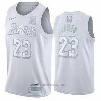 Camiseta Los Angeles Lakers LeBron James #23 MVP Blanco