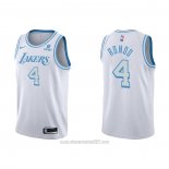 Camiseta Los Angeles Lakers Rajon Rondo #4 Ciudad 2021-22 Blanco