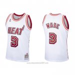 Camiseta Miami Heat Dwyane Wade #3 Hardwood Classics Blanco