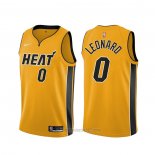 Camiseta Miami Heat Meyers Leonard #0 Earned 2020-21 Oro