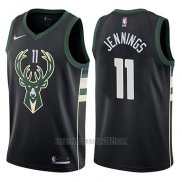 Camiseta Milwaukee Bucks Brandon Jennings #11 Statement 2017-18 Negro