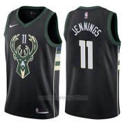 Camiseta Milwaukee Bucks Brandon Jennings #11 Statement 2017-18 Negro