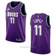 Camiseta Milwaukee Bucks Brook Lopez #11 Classic 2022-23 Violeta