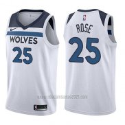 Camiseta Minnesota Timberwolves Derrick Rose #25 Association 2017-18 Blanco