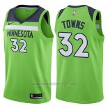 Camiseta Minnesota Timberwolves Karl-Anthony Towns #32 Statement 2017-18 Verde