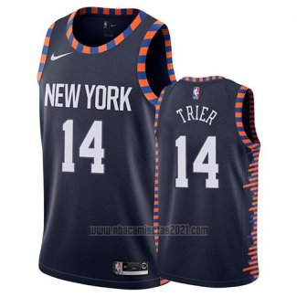 Camiseta New York Knicks Allonzo Trier #14 Ciudad 2019 Azul