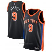 Camiseta New York Knicks RJ Barrett #9 Ciudad 2022-23 Negro