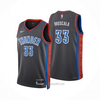 Camiseta Oklahoma City Thunder Mike Muscala #33 Ciudad 2022-23 Gris