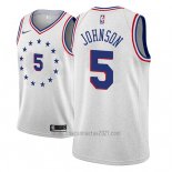 Camiseta Philadelphia 76ers Amir Johnson #5 Earned 2018-19 Gris