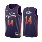 Camiseta Phoenix Suns Chimezie Metu #14 Ciudad 2023-24 Violeta