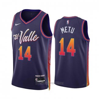 Camiseta Phoenix Suns Chimezie Metu #14 Ciudad 2023-24 Violeta