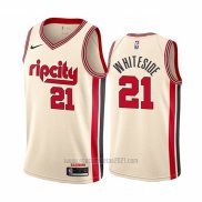 Camiseta Portland Trail Blazers Hassan Whiteside #21 Ciudad Crema