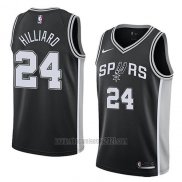 Camiseta San Antonio Spurs Darrun Hilliard #24 Icon 2018 Negro