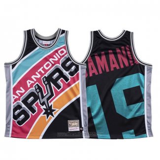 Camiseta San Antonio Spurs Luka Samanic #19 Mitchell & Ness Big Face Negro