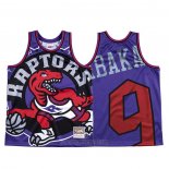 Camiseta Toronto Raptors Serge Ibaka #9 Mitchell & Ness Big Face Violeta