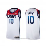 Camiseta USA 2021 Jayson Tatum #10 Blanco