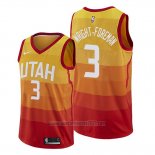 Camiseta Utah Jazz Justin Wright Foreman #3 Ciudad 2019-20 Naranja