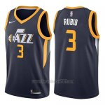 Camiseta Utah Jazz Ricky Rubio #3 Icon 2017-18 Azul
