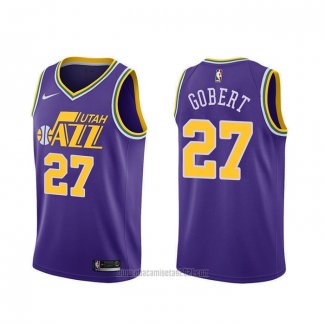 Camiseta Utah Jazz Rudy Gobert #27 Hardwood Classics Violeta