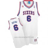 Camiseta Philadelphia 76ers Julius Erving #6 Retro Blanco