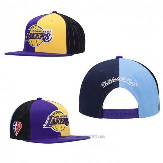 Gorra Los Angeles Lakers Mitchell & Ness Violeta Negro Azul