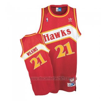 Camiseta Atlanta Hawks Dominique Wilkins #21 Retro Rojo