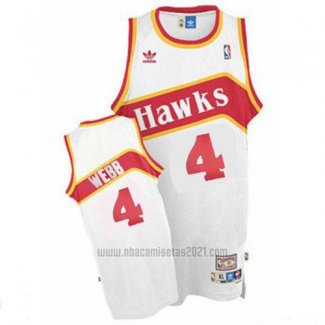 Camiseta Atlanta Hawks Spud Webb #4 Retro Blanco