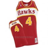 Camiseta Atlanta Hawks Spud Webb #4 Retro Rojo