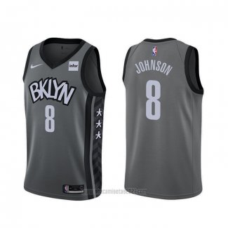 Camiseta Brooklyn Nets Tyler Johnson #8 Statement 2020 Gris