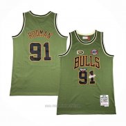 Camiseta Chicago Bulls Dennis Rodman #91 Mitchell & Ness 1997-98 Verde