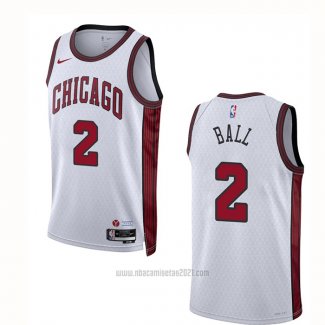 Camiseta Chicago Bulls Lonzo Ball #2 Ciudad 2022-23 Blanco