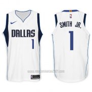 Camiseta Dallas Mavericks Dennis Smith Jr. #1 2017-18 Blanco