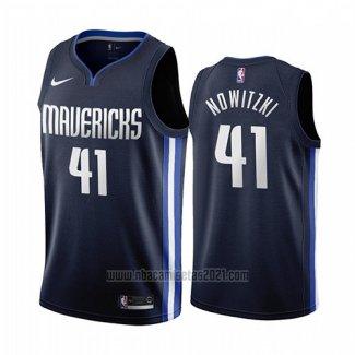 Camiseta Dallas Mavericks Dirk Nowitzki #41 Statement 2019-20 Azul