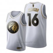 Camiseta Golden Edition Minnesota Timberwolves James Johnson #16 2019-20 Blanco